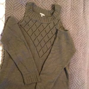 Olive cold shoulder sweater